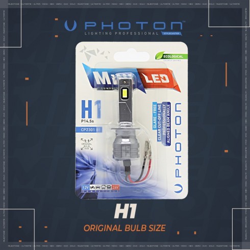 LED MINI Λάμπα H1 Can Bus Compact 6000K 12V/24V PHOTON LED
