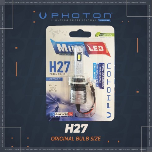 LED MINI Λάμπα H27 Can Bus Compact 6000K 12V/24V PHOTON LED